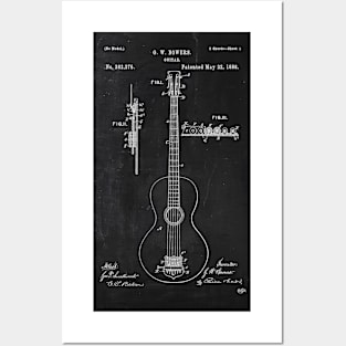 Chalkboard Guitar Patent Posters and Art